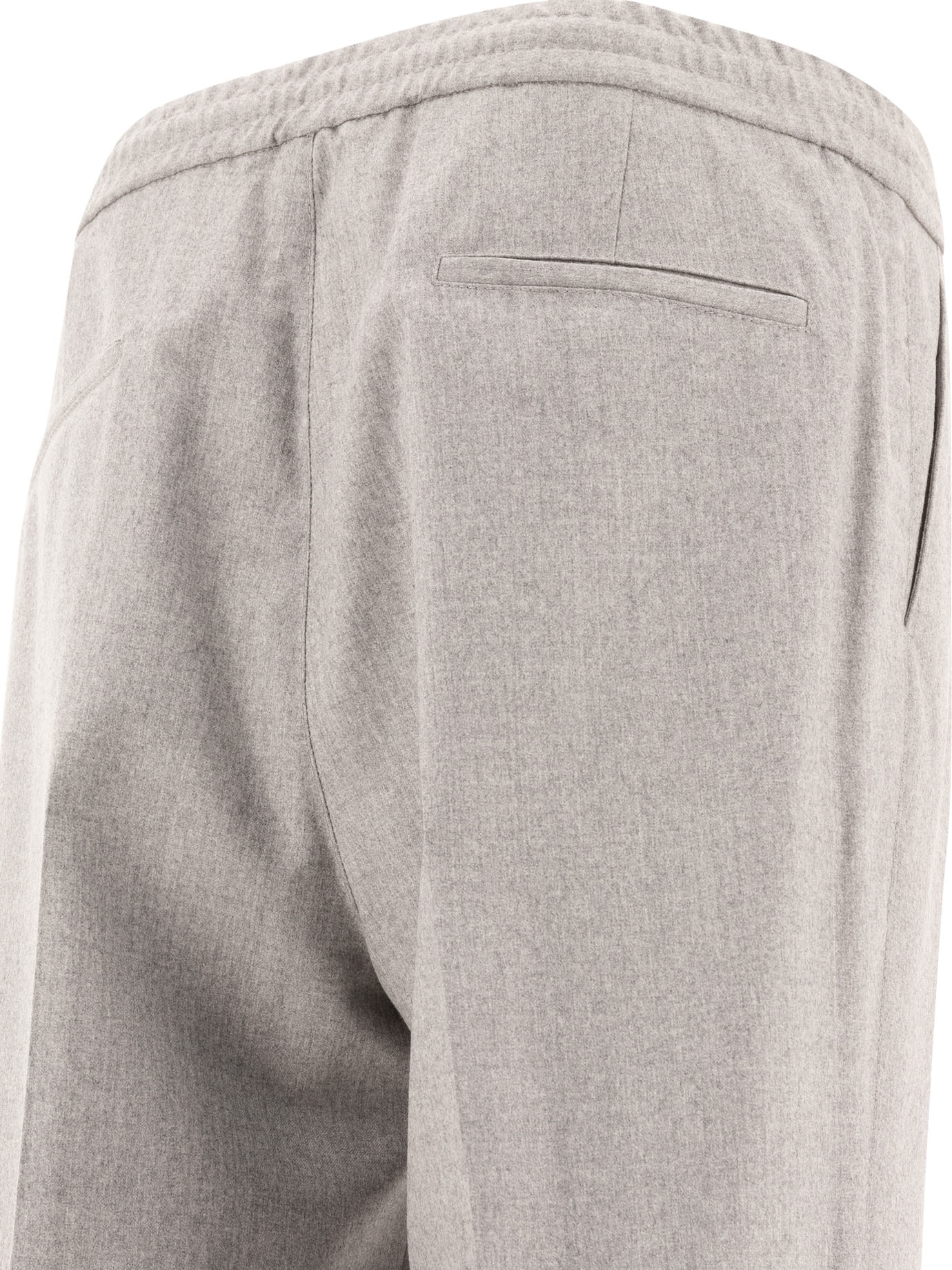 BRUNELLO CUCINELLI Grey Trousers with drawstring and double pleats